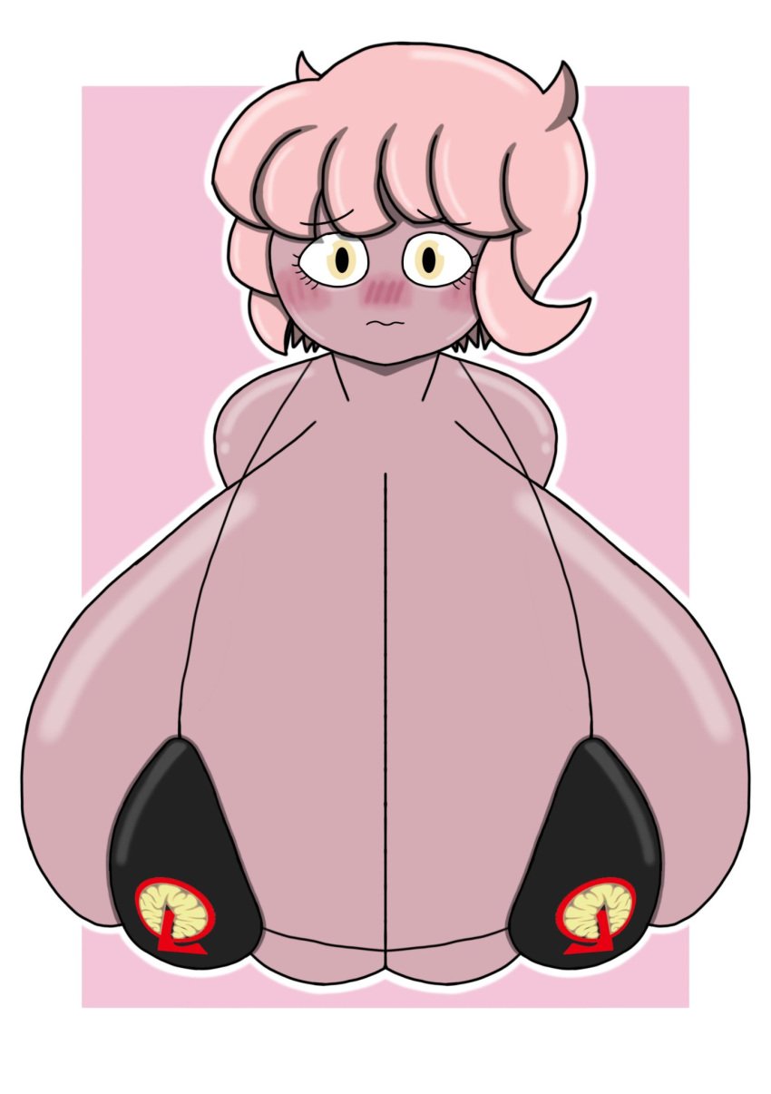 1girls big_breasts black_bra bra breasts dark huge_breasts light_pink_hair massive_breasts oomyloops pink pink_hair project_moon short_hair skin tagme taii_(wonderlab) wonderlab yellow_eyes