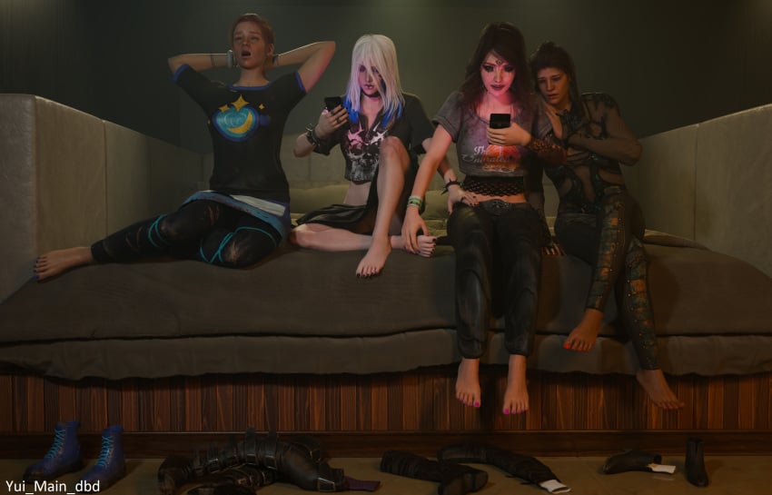 3d dbd dead_by_daylight female female_only foot_fetish kate_denson meg_thomas mikaela_reid sable_ward