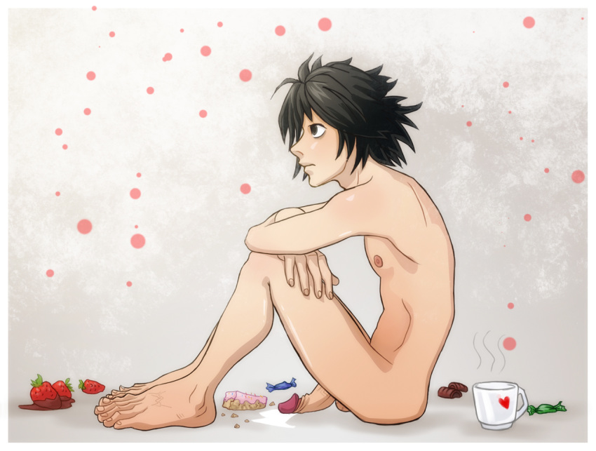 anma barefoot cum death_note feet l_lawliet male_only penis