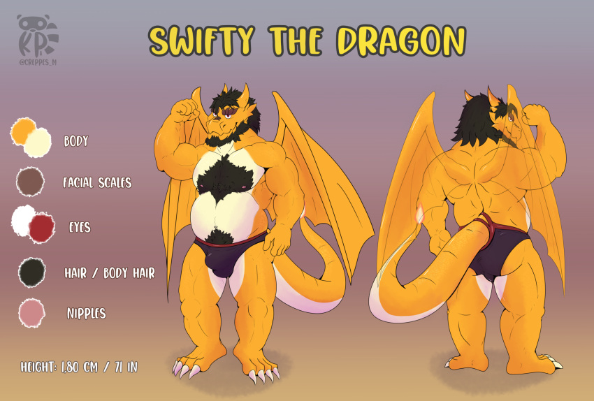 anthro anthro_only ass barazoku belly big_butt body_hair briefs bulge charizard chest_hair clothing detailed_bulge dragon hi_res krepht male male_only model_sheet moobs muscular muscular_male nintendo pokémon_(species) pokemon pokemon_(species) scalie slightly_chubby solo underwear video_games wings