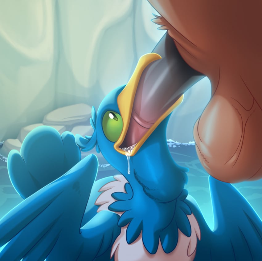 ambiguous_gender animal_genitalia animal_penis avian balls beak cramorant cubow deep_throat detailed_background duo equine_penis fellatio feral genitals hi_res interspecies larger_male male male/ambiguous medial_ring mudsdale neck_bulge nintendo oral oral_penetration outside penetration penile penis pokémon_(species) pokemon rock sex size_difference smaller_ambiguous standing_fellatio video_games water