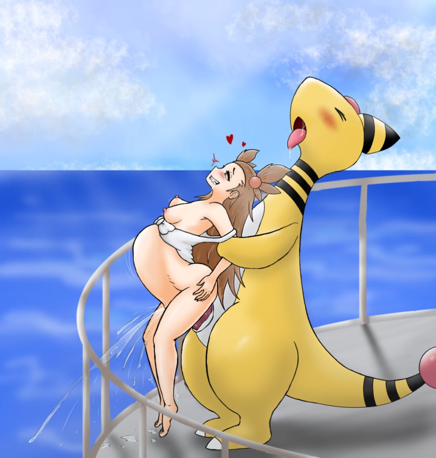 1girls 2021 ahe_gao ampharos big_penis bodily_fluids breasts feet_off_ground female furry interspecies jasmine_(pokemon) leaking light-skinned_female light_brown_hair light_skin male_pokemon/female_human mammal nintendo nipples penetration penis pokemon pokemon_(species) pokephilia saekosart size_difference stomach_bulge strong_thrust tongue tongue_out vagina vaginal_penetration yellow_fur