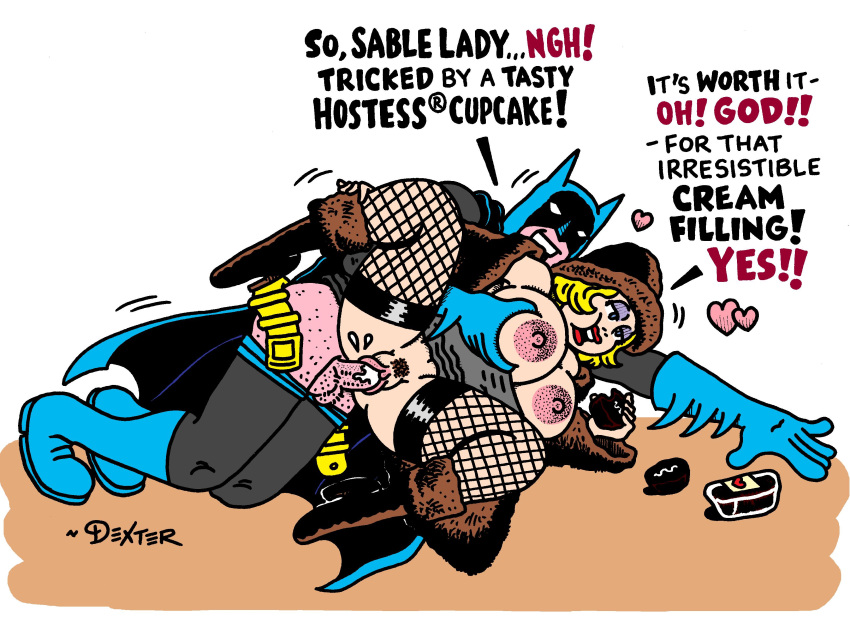 batman commercial dc dexter_cockburn hostess_cupcakes male/female obese_female sable_lady straight