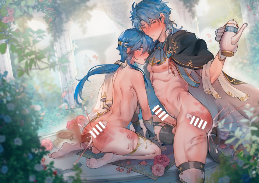 2boys abs ahe_gao anal anus arched_back architecture ascot ass back bar_censor black_cape black_socks blood blue_eyes blue_hair blue_sash blurry blurry_foreground blush bow byebyefrog byefrog cape censored colored_pubic_hair column constricted_pupils cum cum_in_ass cum_overflow cup disembodied_penis dripping dutch_angle erection eyelashes falling_petals father_and_son feet fire_emblem fire_emblem:_genealogy_of_the_holy_war fire_emblem_heroes floating_hair flower flower_bush fountain full-face_blush furrowed_brow gay gloves gold_trim greco-roman_architecture groin hair_between_eyes hairbow handprint hands_on_ground heads_together highres holding holding_teapot incest internal_cumshot kneehighs large_penis leaf legwear_garter long_hair looking_down low_ponytail lower_teeth_only male_focus male_pubic_hair medium_hair motion_blur multiple_boys navel nintendo nipples nude official_alternate_costume open_mouth orgasm otoko_no_ko pain parted_bangs parted_lips pectorals penis perineum petals pillar pink_flower pink_petals pink_rose precum pubic_hair raised_eyebrows ribs rolling_eyes rose rose_bush saliva sash scratches seliph_(fire_emblem) shoulder_blades sidelocks sigurd_(fire_emblem) sigurd_(tea_party)_(fire_emblem) sitting size_difference socks soles spanked spine sweatdrop tea teacup teapot teeth testicles thick_thighs thighhighs thighs toes tongue tongue_out variant_set wariza white_bow white_gloves white_thighhighs yaoi