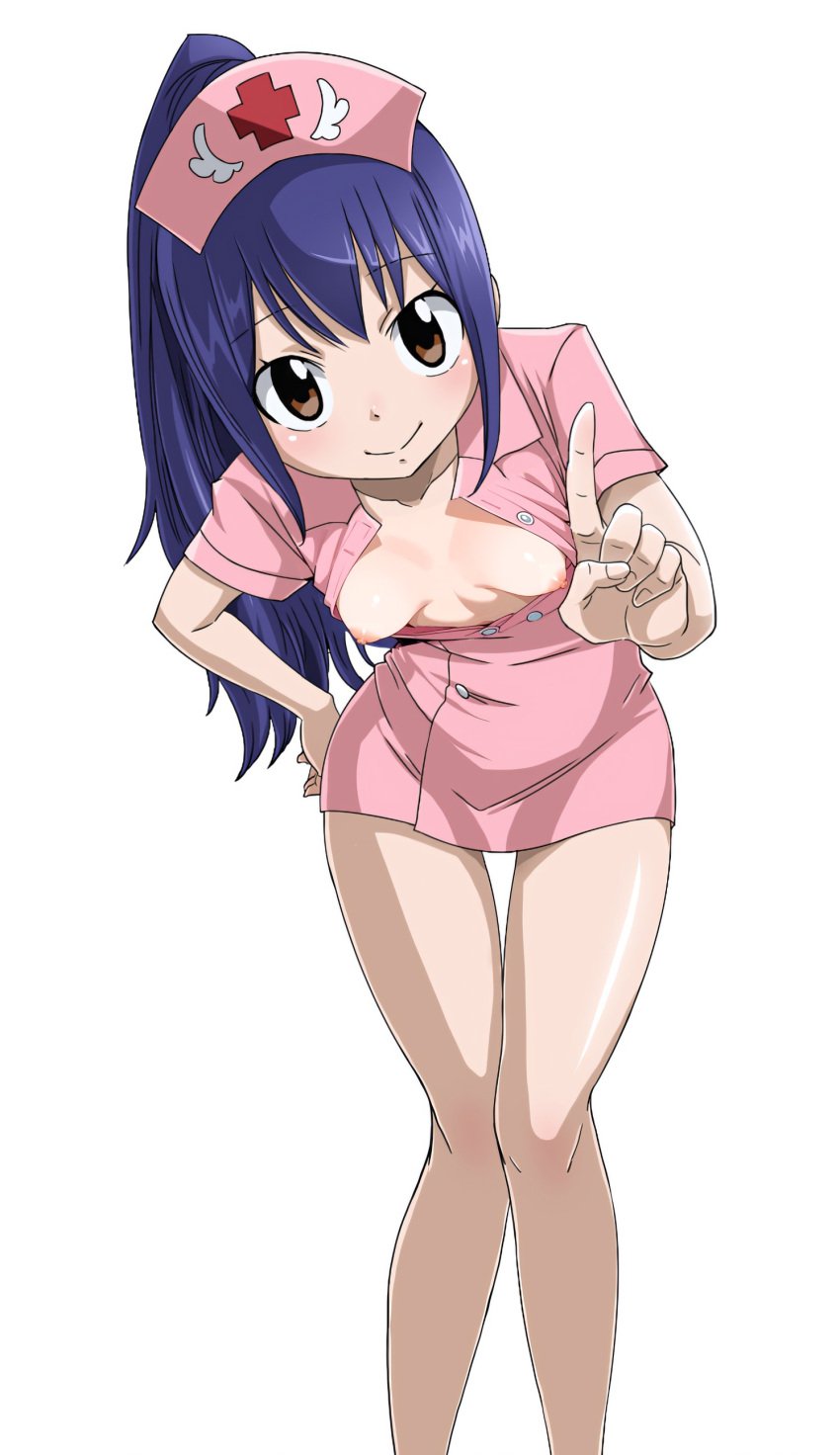 1girls collage fairy_tail female female_only nipples nurse_uniform small_breasts solo wendy_marvell