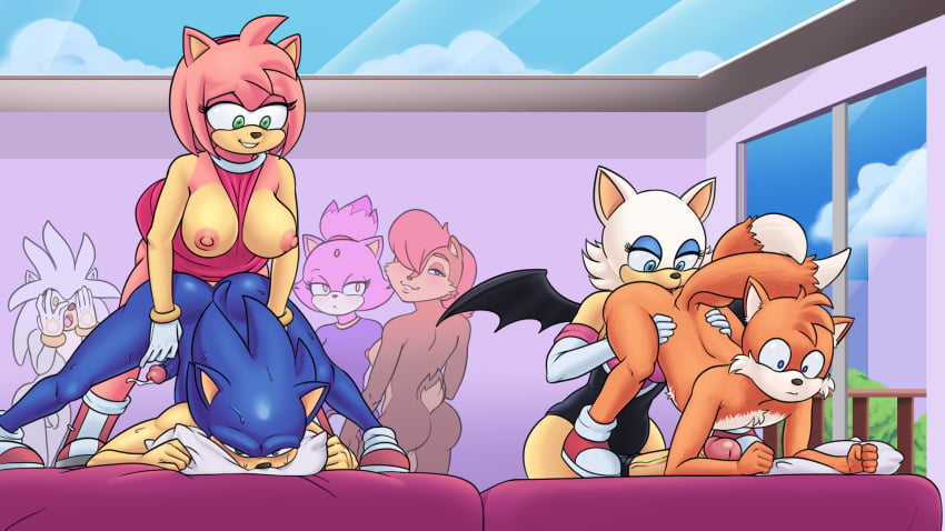 3boys 4futas amy_rose anal anal_orgasm anal_sex anthro archie_comics areola ass bat being_watched big_breasts big_penis blaze_the_cat blue_body blue_eyes breasts canid canine cheek_tuft chest_tuft chipmunk clothed clothing countershading domestic_cat duo embarrassed erection eulipotyphlan face_in_pillow facial_tuft felid feline felis footwear footwear_only foreskin fox frustrated futa_on_male futanari genitals green_eyes ground_squirrel group hedgehog held_up herm herm/male herm_penetrating hi_res huge_cock imminent_sex intersex intersex/male intersex_penetrating leotard looking_at_another looking_back looking_down male male_penetrated mammal membrane_(anatomy) mostly_nude nervous nobody_in_particular nude nude_female nude_male oral orgasm partially_clothed penetration penile penile_penetration penis penis_in_ass pink_body retracted_foreskin rimming rodent rouge_the_bat sally_acorn sciurid sega sex shoes shoes_only silver_the_hedgehog sonic_(series) sonic_the_hedgehog sonic_the_hedgehog_(archie) sonic_the_hedgehog_(comics) sonic_the_hedgehog_(series) spread_legs spreading strapless_clothing surprised_expression tail tails tuft vein veiny_penis waiting wings