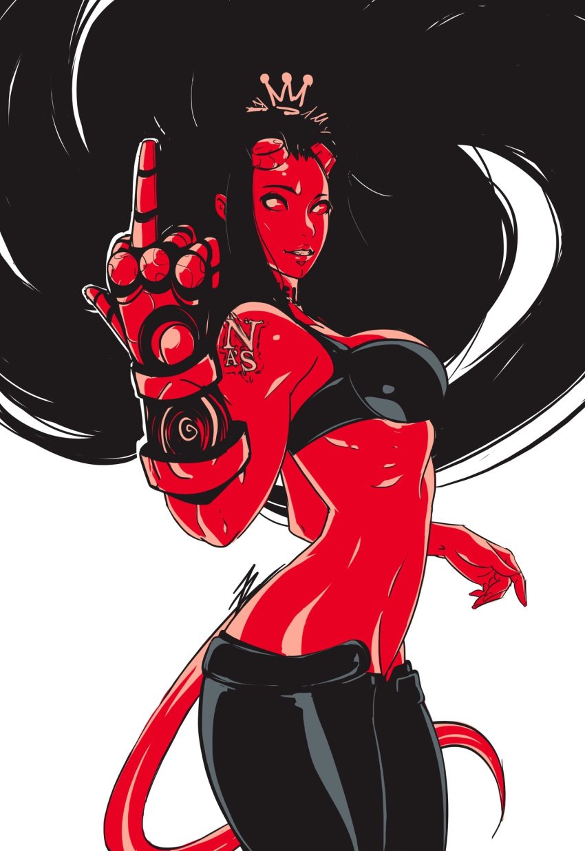 1girls 7zaki demon demon_girl female hellboy hellboy_(series) rule_63