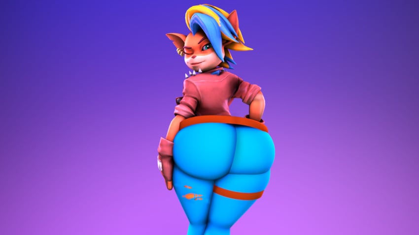 3d anthro astroarts big_ass bubble_ass bubble_butt crash_(series) female fur furry huge_ass jeans pirate_tawna seductive seductive_eyes seductive_pose seductive_smile source_filmmaker tawna_bandicoot tawna_bandicoot_(crash_4) thick_thighs