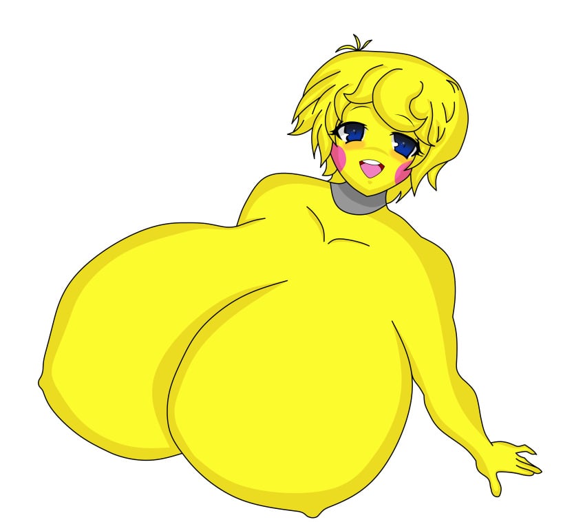 animatronic big_breasts blue_eyes blush blush blushing_female breasts chica_(fnia) cwacky3 erect_nipples erected female five_nights_at_freddy's five_nights_at_freddy's_2 five_nights_in_anime five_nights_in_anime_2 fnaf fnia happy muzzle nipples noseless open_mouth pink_muzzle smiling toy_chica toy_chica_(fnaf) yellow_body yellow_nipples yellow_skin