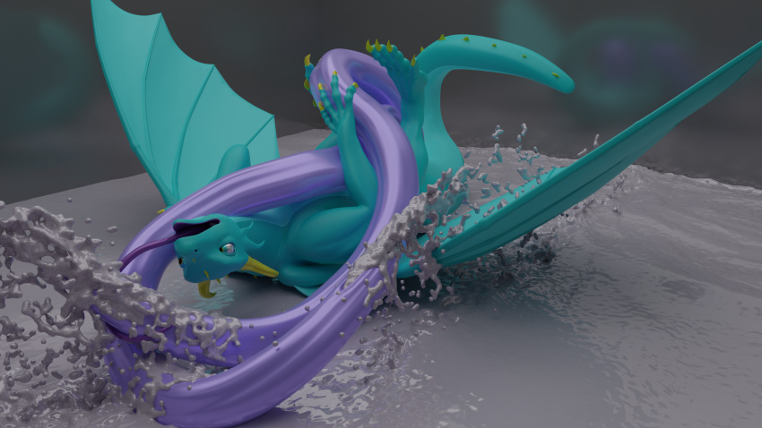 16:9 3d_(artwork) 4_toes 4k absurd_res big_penis blue_body blue_wings bodily_fluids claws cum cum_bath digital_media_(artwork) diphallia diphallism dragon excessive_cum feet feral genital_fluids genitals hi_res horn huge_cock hyper hyper_genitalia hyper_penis lying male membrane_(anatomy) membranous_wings multi_genitalia multi_penis nystemy_(artist) nystemy_(character) on_back paw_on_penis penis prehensile_penis purple_penis raytraced solo toes tongue tongue_around_penis tongue_out widescreen wings yellow_claws yellow_horn