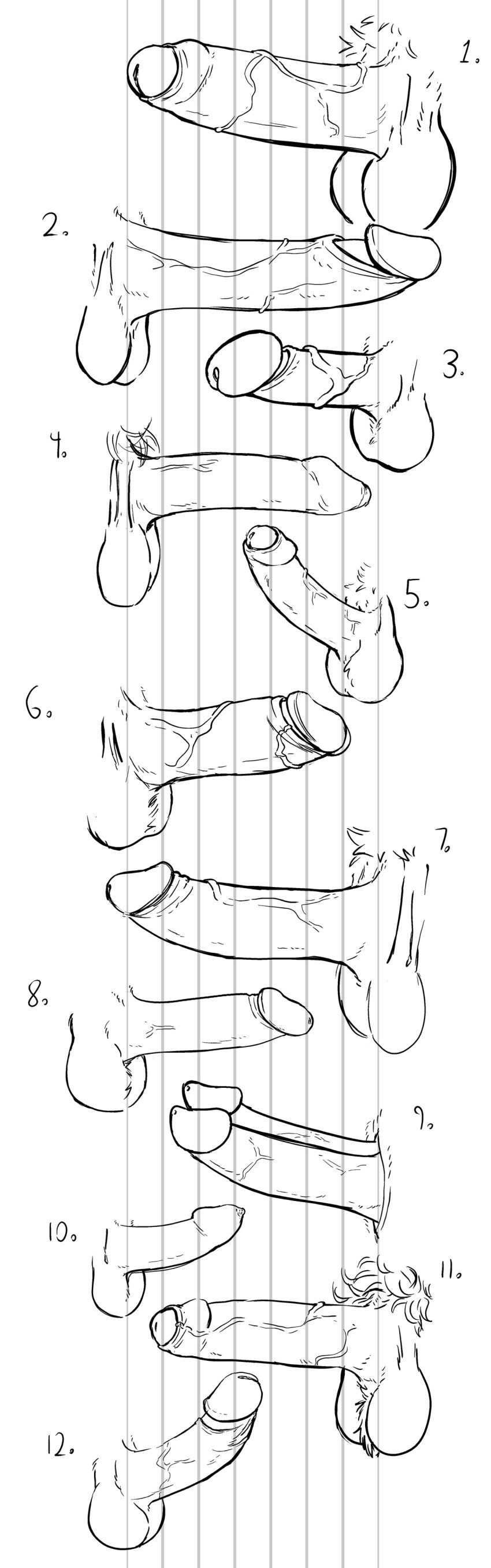 absurd_res beastars big_penis bill_(beastars) chart collot_(beastars) comparing ffog foreskin genitals gosha_(beastars) gouhin group hi_res humanoid_genitalia humanoid_penis ibuki_(beastars) jack_(beastars) legoshi_(beastars) louis_(beastars) male male_only melon_(beastars) monochrome penis pina_(beastars) riz_(beastars) size_difference uncut yahya_(beastars)