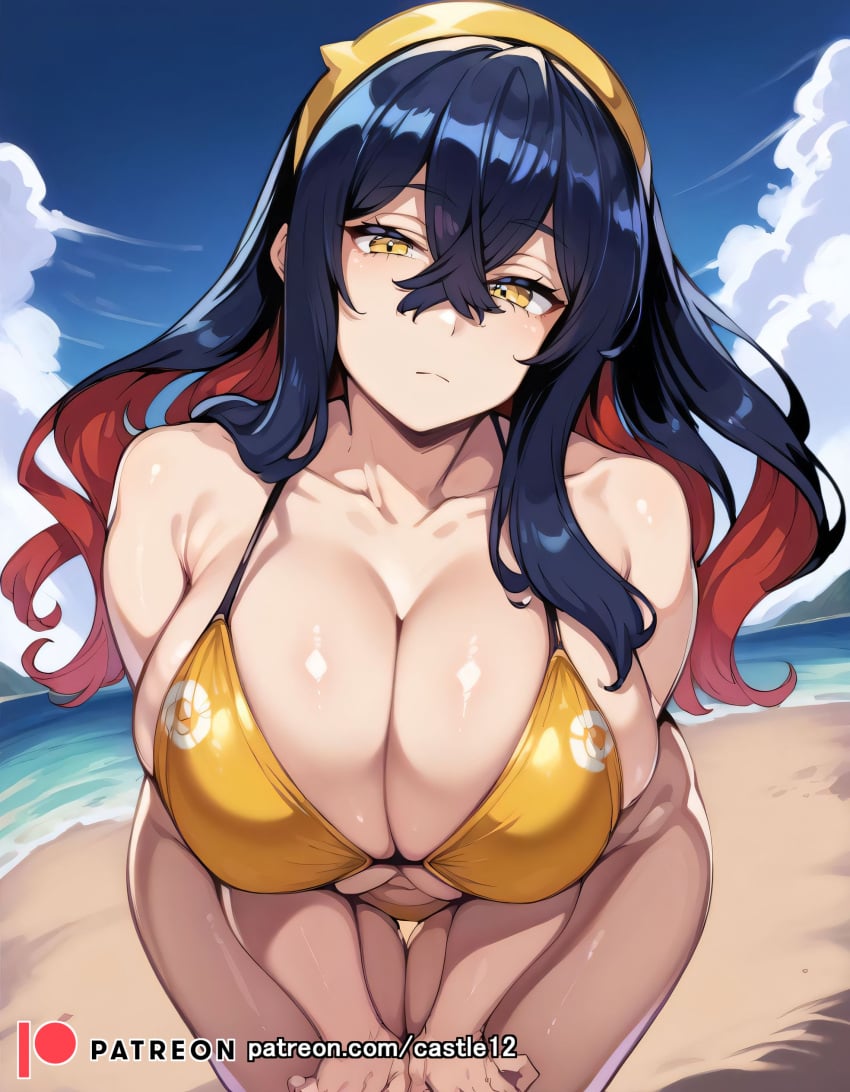 1girls ai_generated alternate_breast_size big_breasts breasts busty carmine_(pokemon) castle12 curvaceous curvy curvy_body curvy_female curvy_figure female huge_breasts large_breasts nipples pokemon sweat sweating sweaty sweaty_body sweaty_breasts thick_thighs thighs venus_body voluptuous