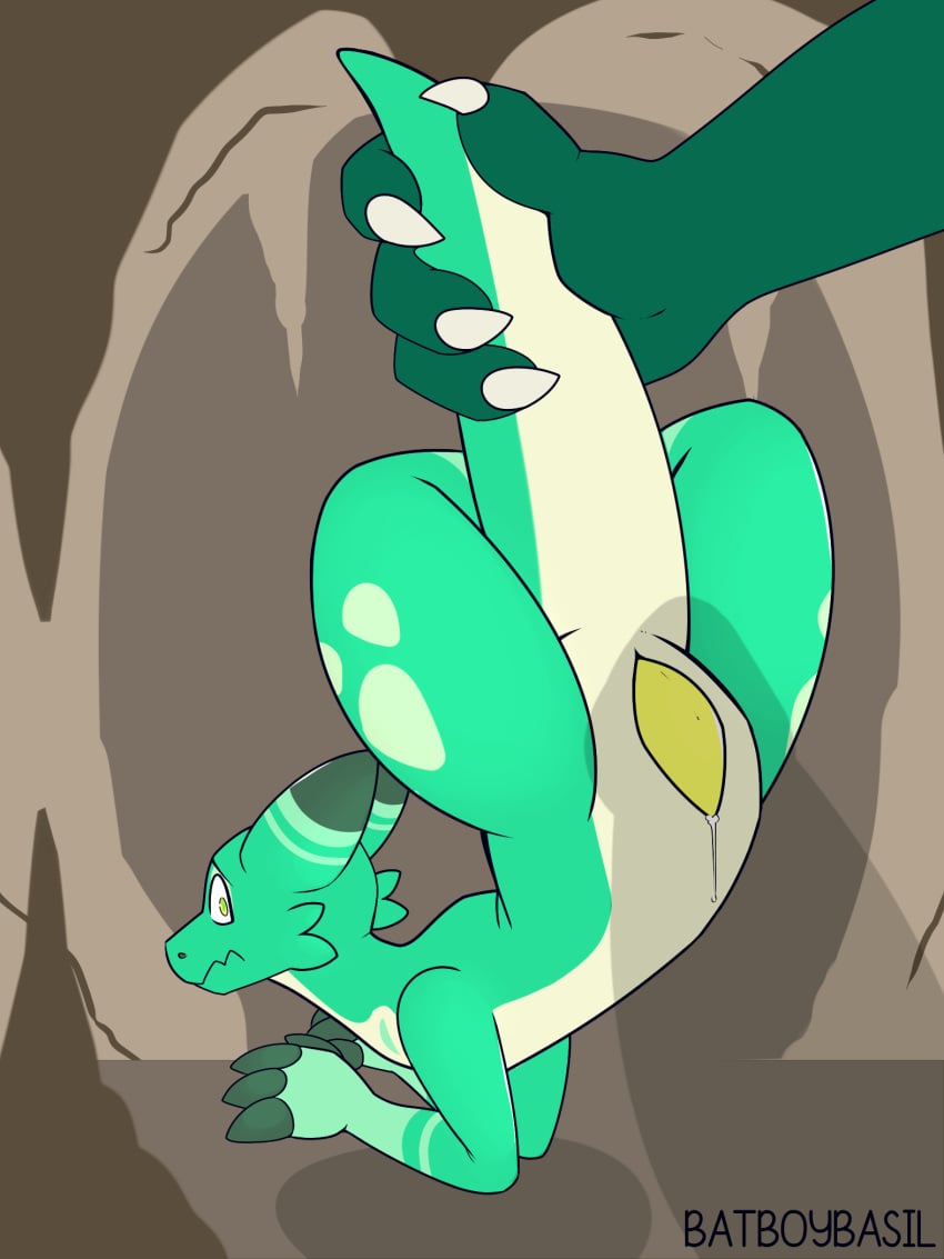 anthro ass batboybasil big_hands bodily_fluids carrying cave claws cum cum_drip dripping dungeon duo erection exposed first_person_view flexible genital_fluids genitals green_body green_scales hairless held_by_tail held_up hi_res kobold looking_at_viewer looking_back male male/male nervous nude penis precum presenting presenting_hindquarters questionable_consent raised_tail scales scalie shocked silhouette simple_background size_difference slit small_waist smaller_male stalagmite submissive tail_pull unusual_anatomy unusual_genitalia unusual_penis wide_hips yellow_penis