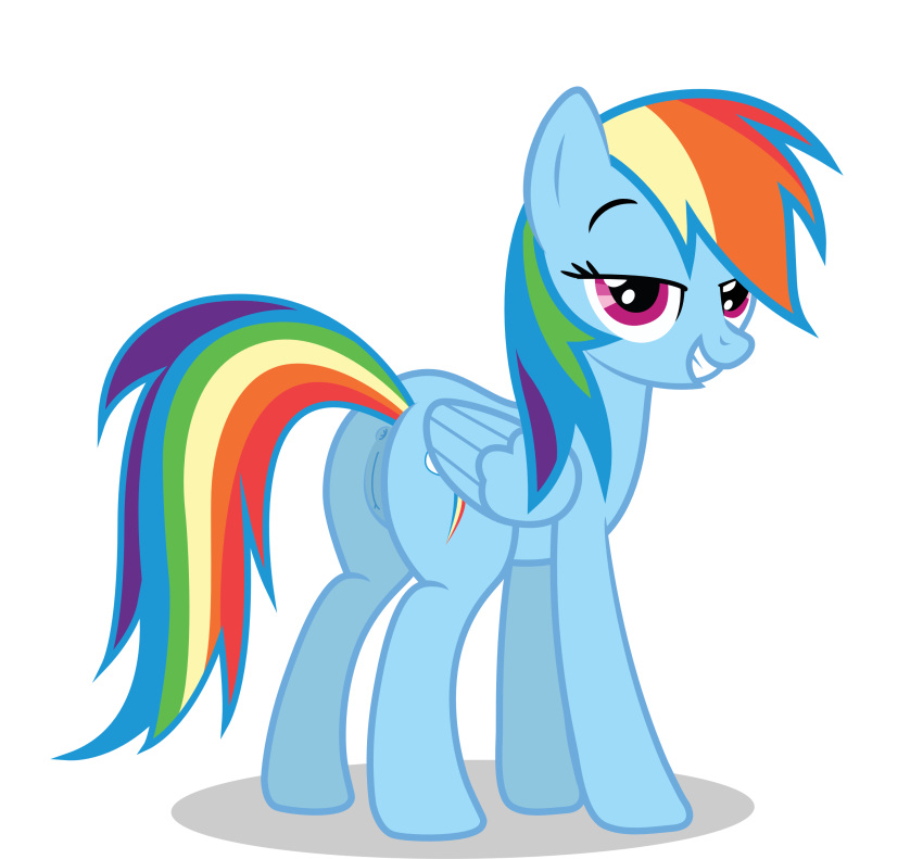 absurd_res alpha_channel animal_genitalia animal_pussy ass canon correct_artstyle equid equine_pussy female friendship_is_magic genitals hasbro hi_res mammal my_little_pony nardo_(artist) pussy rainbow_dash_(mlp) simple_background solo straight_hair vector