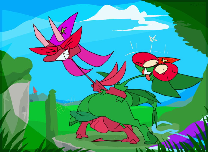 animated anthro balls balls_touching bouncing_balls castle demon dragon duo evil_roksim feral flygon forced genitals magic_user male male/male nintendo pokemon rape roksim roksim_the_time_mage short_playtime spade_tail story story_in_description thick_thighs