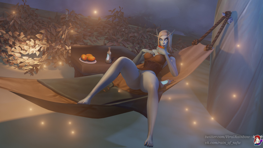 1girls 3d blue_eyes blue_skin dark_ranger elf elf_ears female glowing_eyes half-dressed high_elf humanoid pointy_ears pussy rainbowviral sitting sylvanas_windrunner undead white_hair world_of_warcraft