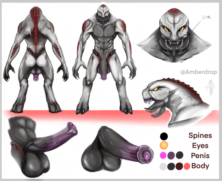 1boy alien amberdrop big_penis genitals halo halo_(series) hominid male male_sangheili_(halo) microsoft model_sheet penis sangheili solo video_games warrior xbox_game_studios