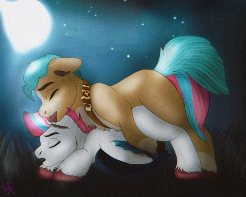 1boy 1girls angeclx anthro duo equid equine female furry hasbro hitch_trailblazer_(mlp) male male/female mammal mlp_g5 moonlight my_little_pony night pegasus pony rosekim rosekimart sex straight zipp_storm_(mlp)