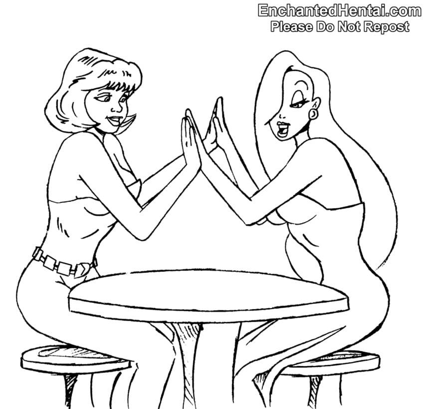 disney drawnthatwayxx enchantedhentai.com female female_only jessica_rabbit monochrome sketch who_framed_roger_rabbit