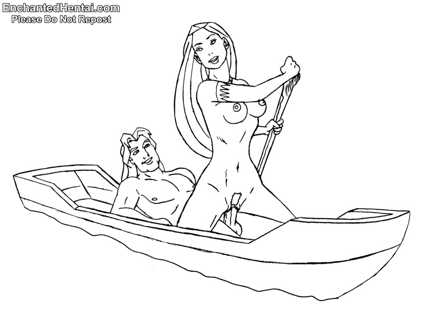 1boy 1girls black_and_white disney disney_princess drawnthatwayxx enchantedhentai.com female interracial john_smith light-skinned_male male male_focus monochrome native_american nipples nude nude_female nude_male penis pocahontas pocahontas_(character) pussy sketch tan-skinned_female testicles