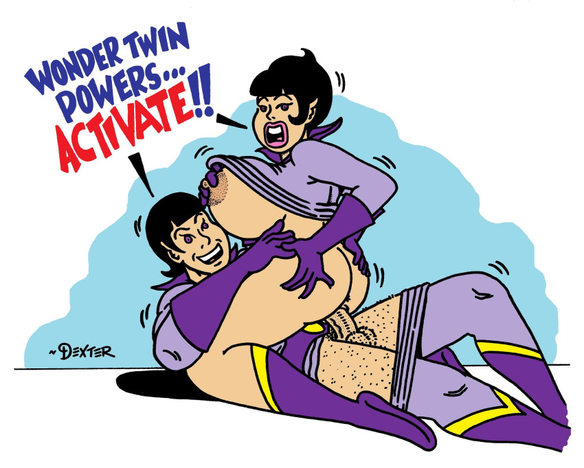 anus balls cowgirl_position dc dc_comics dexter_cockburn hanna-barbera incest jayna_(wonder_twins) nipples penis pussy super_friends superhero superheroine testicles twincest wonder_twins zan_(wonder_twins)