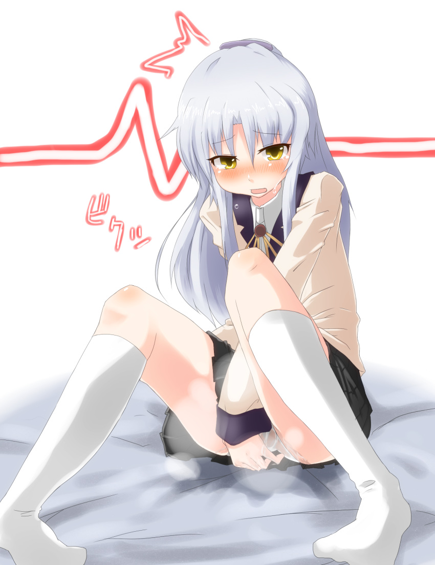 1girls angel_beats! female female_only kanade_tachibana knee_socks kneehighs kneesocks socks solo tagme tenshi white_socks