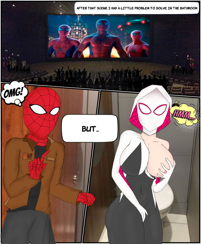 big_breasts cinema gwen_stacy human human_only jacket jerkingoff light-skinned_female light_skin marvel masturbation michellt70 movie_theater screenshot spider-gwen spider-man spider-man:_no_way_home straight_hair suit touching_breast touching_pussy