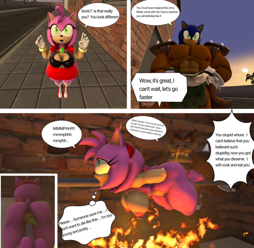 3d abuse all_the_way_through amy_rose cannibalism crash_(series) crash_bandicoot_(series) crossover deception green_eyes gynophagia hedgehog imminent_death literal_spitroast pink_fur pj87 sonic_(series) source_filmmaker spitroast_(object) spitted tiny_tiger torture vaginal_all_the_way_through