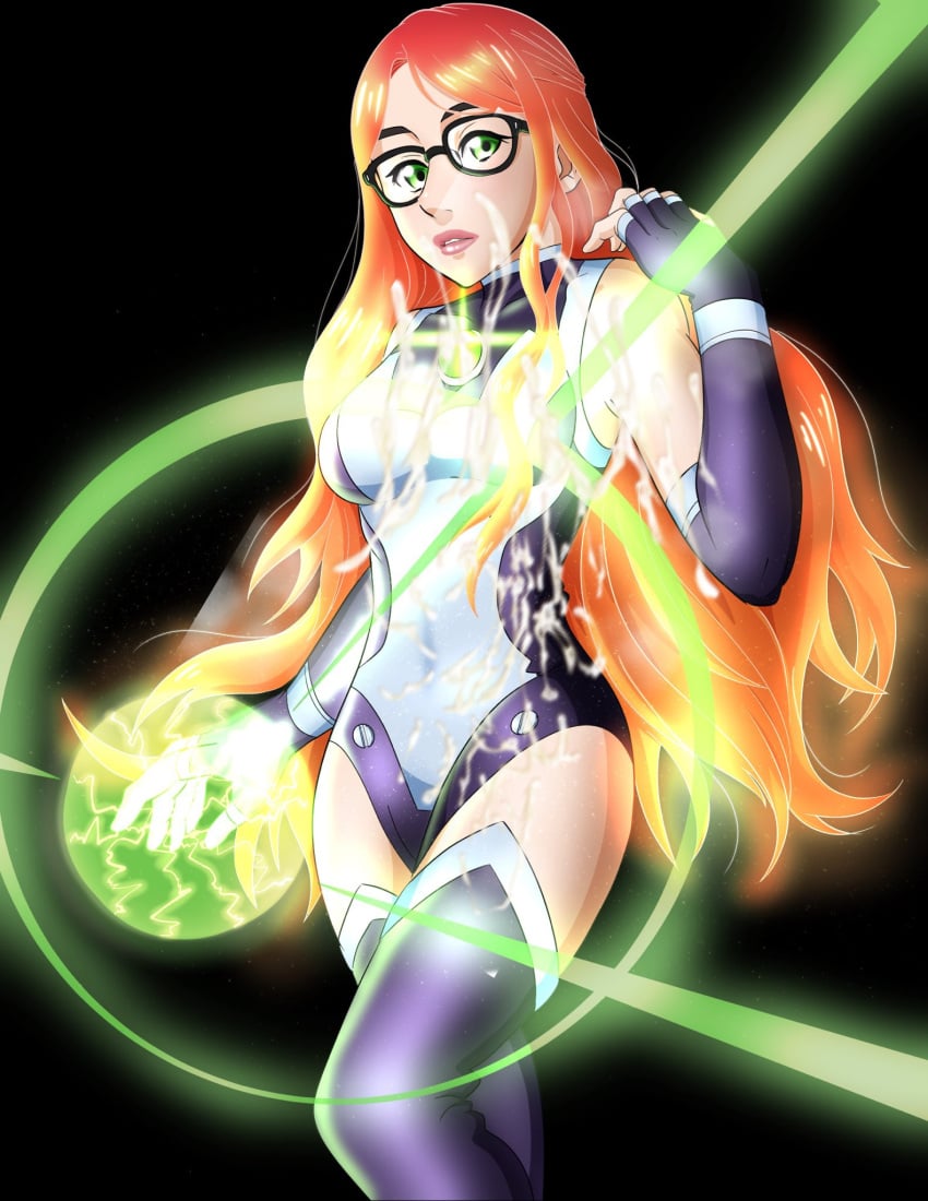 cosplay cum drawn glasses honbuntwin honeebell nicole starfire_(cosplay) twitch.tv