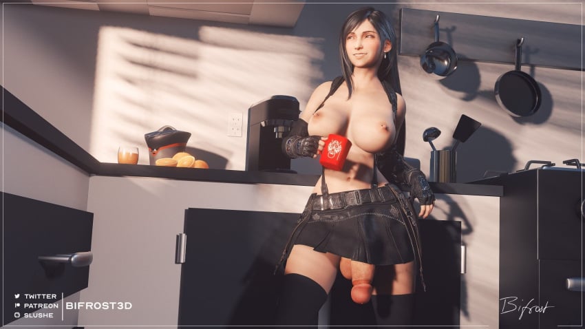 3d alternate_version_available bifrost3d big_balls big_breasts big_glans big_penis coffee_mug final_fantasy final_fantasy_vii futa_only futanari glans tifa_lockhart