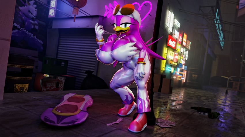 16:9 3d 3d_(artwork) 4k absurd_res ass avian big_breasts big_butt blender_(software) breasts city cleavage clothed clothing condom digital_media_(artwork) eyewear female glasses hi_res huge_breasts huge_butt latex latex_top night outside palisal prostitution rubber sega sexual_barrier_device sonic_(series) sonic_riders sonic_the_hedgehog_(series) swallow_(disambiguation) thick_thighs wave_the_swallow widescreen