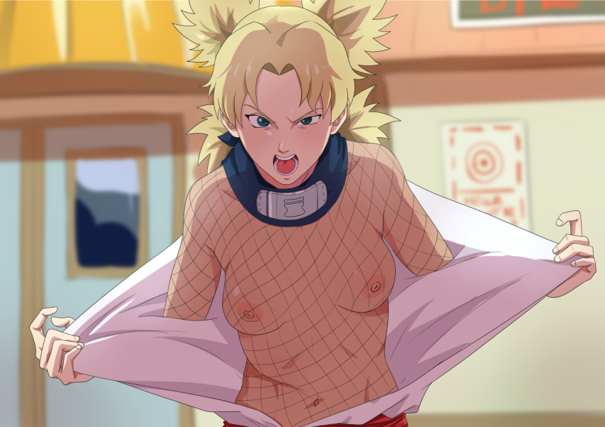 1girls 2021 angry annoyed before_sex blonde_hair breasts clothing clothing_pull collar female female_focus female_only fishnet_shirt fishnets forehead_protector kimono kimono_pull konohagakure light-skinned_female light_skin long_hair looking_at_viewer naruto naruto_(classic) naruto_(series) no_bra petite pierrot_(company) quad_tails shiny shiny_hair shiny_skin shounen_jump single_girl skindentation solo solo_female solo_focus sunagakure_symbol teal_eyes temari tied_hair undressing upper_body vyzov_tv young younger_female