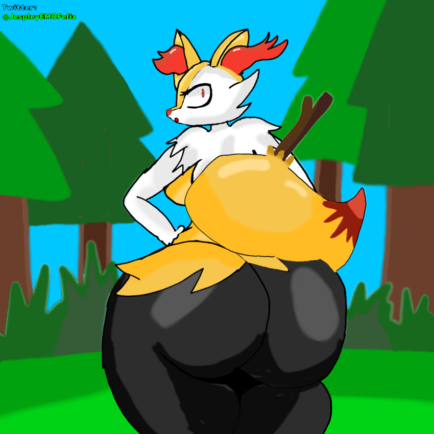 ass big_ass big_butt braixen bubble_ass bubble_butt female female_only furry jespley jespleyelemofeliz pokémon_(species) pokemon pokemon_(species) tail