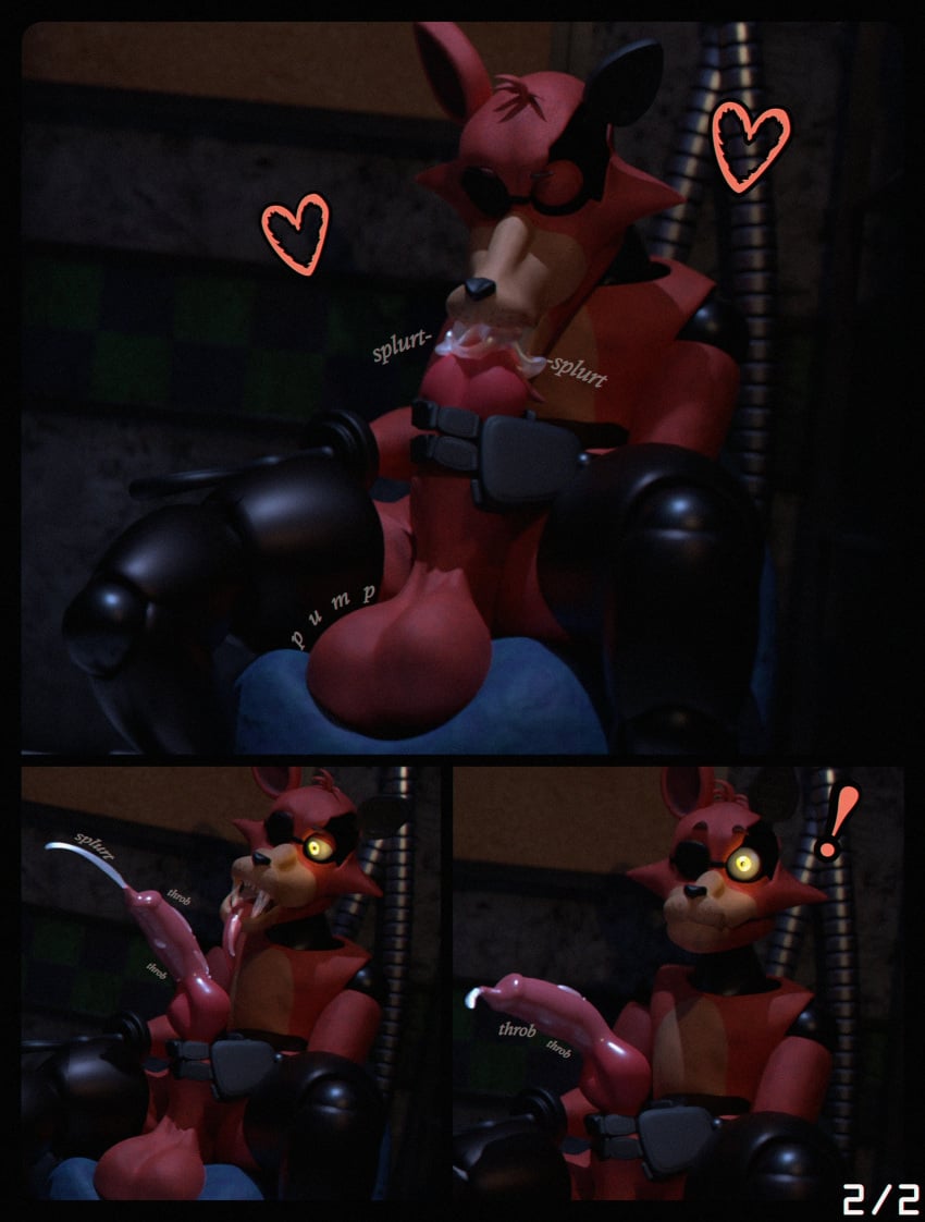 ! 3d 3d_(artwork) animal_genitalia animal_penis autofellatio balls big_balls big_penis canine cum cum_in_mouth cumshot ejaculation erection fellatio five_nights_at_freddy's five_nights_at_freddy's_2 fox foxy_(fnaf) furry knot male oral oral_masturbation orgasm penis_in_mouth rckke robot sitting_down solo solo_male withered_foxy