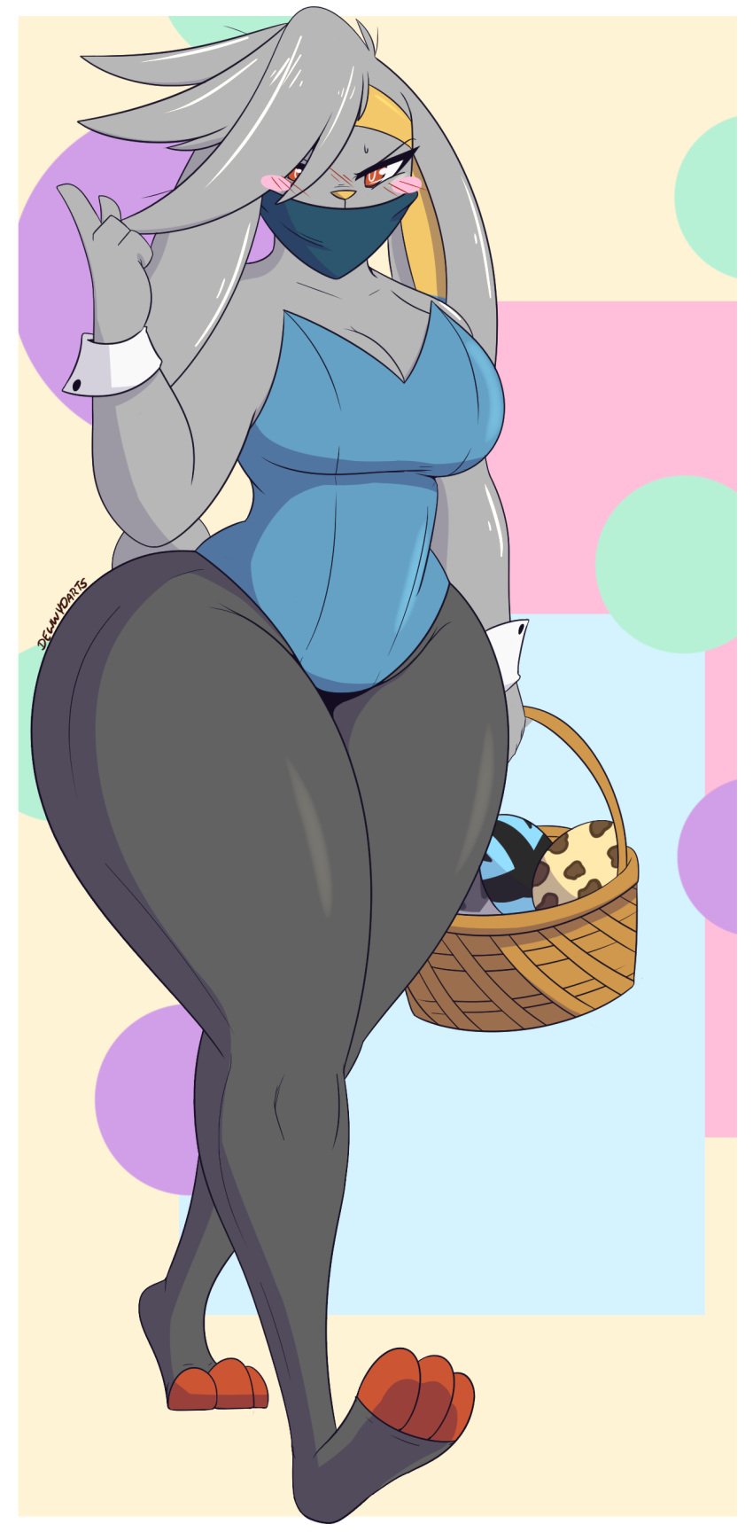 bunnysuit dewwydartz eva(dewwydartz) female furry nintendo pokémon_(species) pokemon raboot shiny_pokemon tagme thick_thighs wide_hips