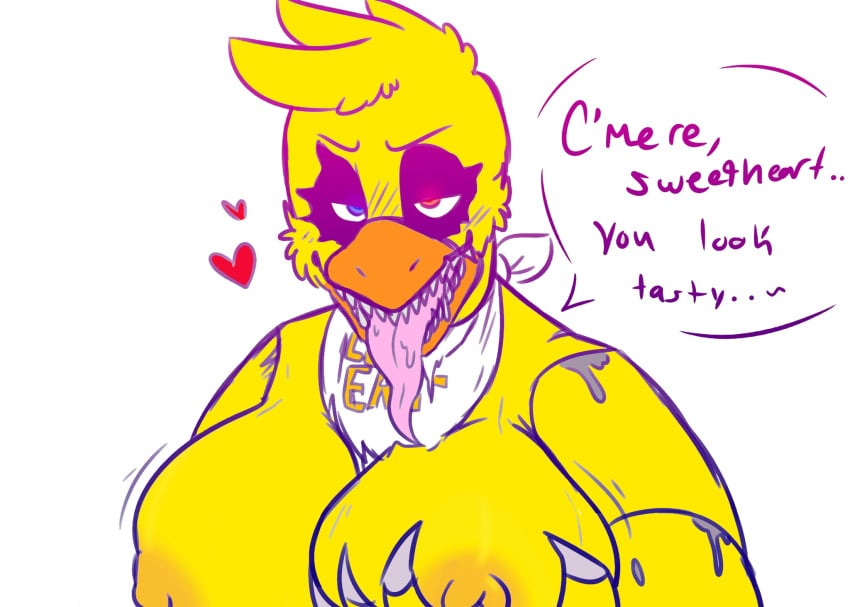 2021 animatronic anthro avian beak bedroom_eyes bib bird blush breasts candyxxxcorpse chicken color_edit colored dialogue digital_media_(artwork) edit english_text female five_nights_at_freddy's five_nights_at_freddy's_4 galliform gallus_(genus) head_tuft heart heterochromia hi_res holding_breast inverted_nipples long_tongue looking_at_viewer machine narrowed_eyes nightmare_chica_(fnaf) nipples non-mammal_breasts open_mouth phasianid pink_nipples robot scottgames seductive sharp_teeth sketch smile solo speech_bubble talking_to_viewer teeth text tongue tuft video_games