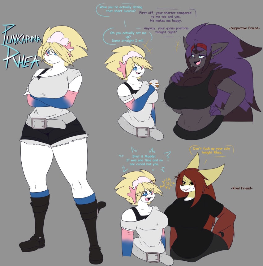 3girls anthro big_breasts delphox dewwydarts dewwydartz female furry game_freak maddie(dewwydartz) nea(dewwydartz) nintendo pokemon pokemon_(species) primarina rhea_(dewwydartz) tagme text thick_thighs zoroark