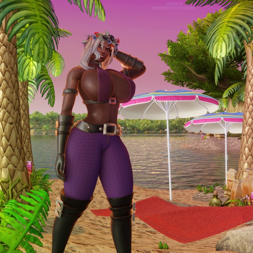 1futa big_ass big_breasts clothed dark-skinned_futanari dark_skin eclipse eclipse_(oc) futanari human_(warcraft) human_(world_of_warcraft) letyra purple_eyes silver_hair warcraft wide_hips world_of_warcraft wow