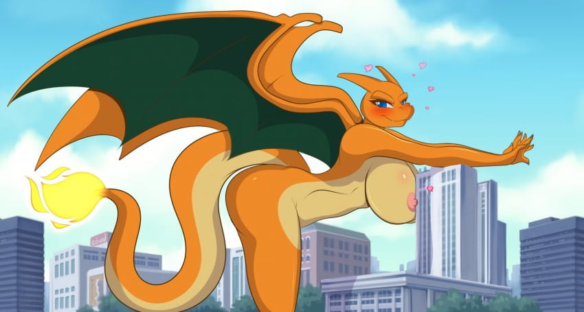 1girls 2019 anthro anthrofied areolae ass bare_shoulders bent_over big_ass big_breasts big_butt blue_eyes blush blushing breasts butt chari-gal charizard city cityscape dragon dragon_girl dragoness erect_nipples female female_only giantess heart hips huge_ass huge_breasts huge_butt humanoid large_ass large_breasts large_butt looking_at_viewer macro mastergodai nintendo nipples nude orange_body pokemon pokemon_(species) purple_eyes scalie solo thick thick_ass thick_thighs thighs voluptuous wide_hips