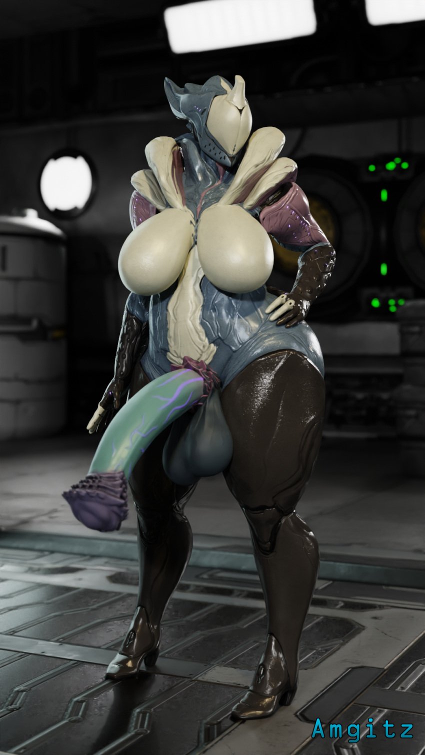 1futa 3d amgitz balls big_balls big_breasts blender boots breasts curvy curvy_figure featureless_breasts futa_only futanari huge_cock hyper hyper_penis robot saryn_(warframe) solo solo_futa tagme tenno thick_thighs thighhigh_boots unusual_penis warframe