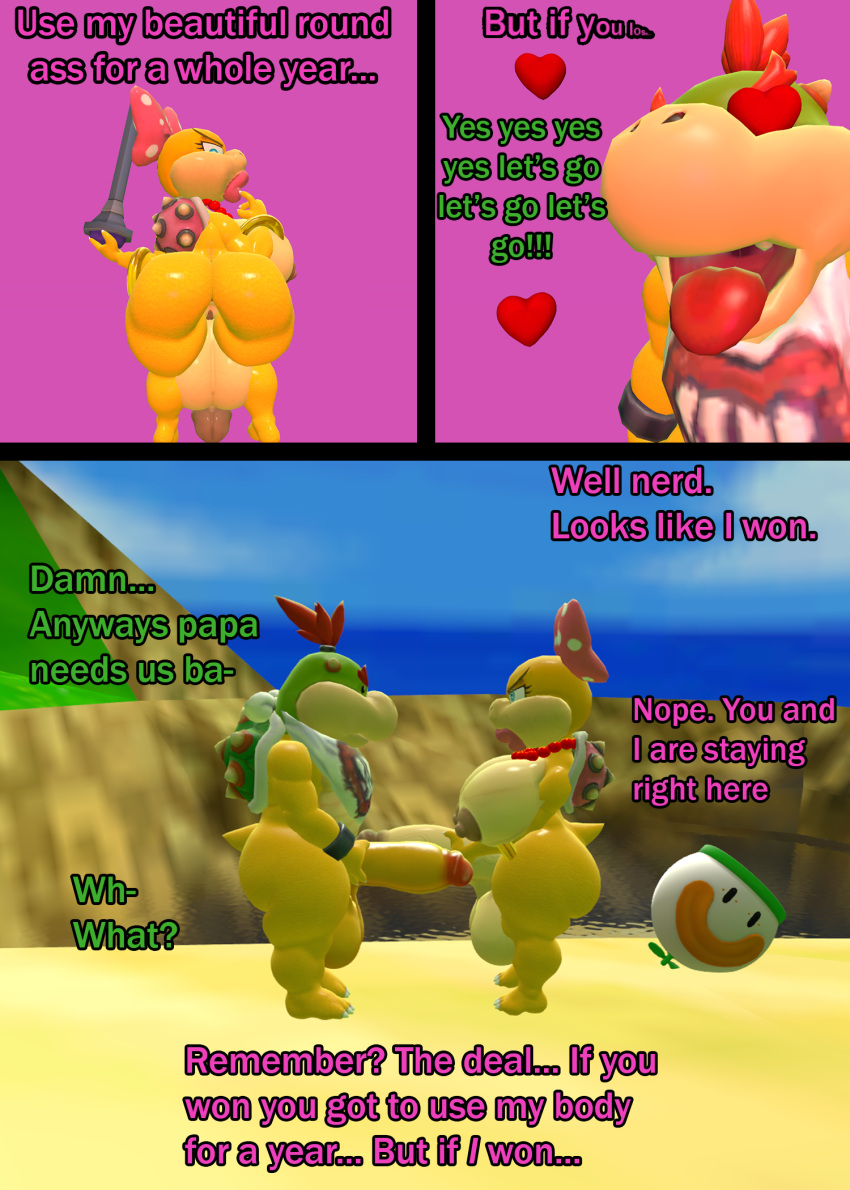 1boy 1futa 3d big_ass big_balls big_breasts big_butt big_penis bowser_jr. buttplug comic comic_page futa_is_bigger futadom futanari gambling heart_eyes lube lube_bottle malesub mario_(series) nintendo nutmansfm reluctant source_filmmaker super_mario_bros. tagme wendy_o._koopa