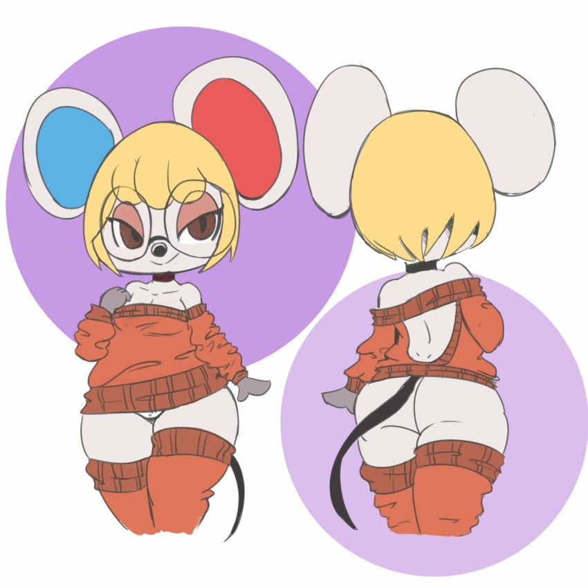 animal_crossing ass big_ass female fur glasses legwear mouse nintendo petri_(animal_crossing) thick_thighs video_games vono wide_hips