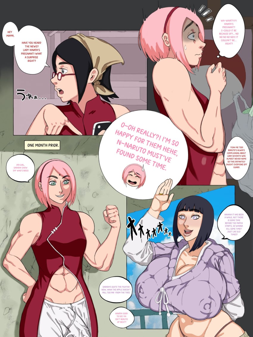 1futa 2023 2girls big_breasts boruto:_naruto_next_generations breasts breasts_bigger_than_head bulge_through_clothing busty clothed clothing dialogue english_text female fully_clothed futa_on_female futanari huge_ass huge_breasts huge_cock human hyuuga_hinata light-skinned_female light-skinned_futanari light_skin naruto naruto_(series) partially_clothed penis sakura_haruno sarada_uchiha self_upload sir_wankies standing text thick