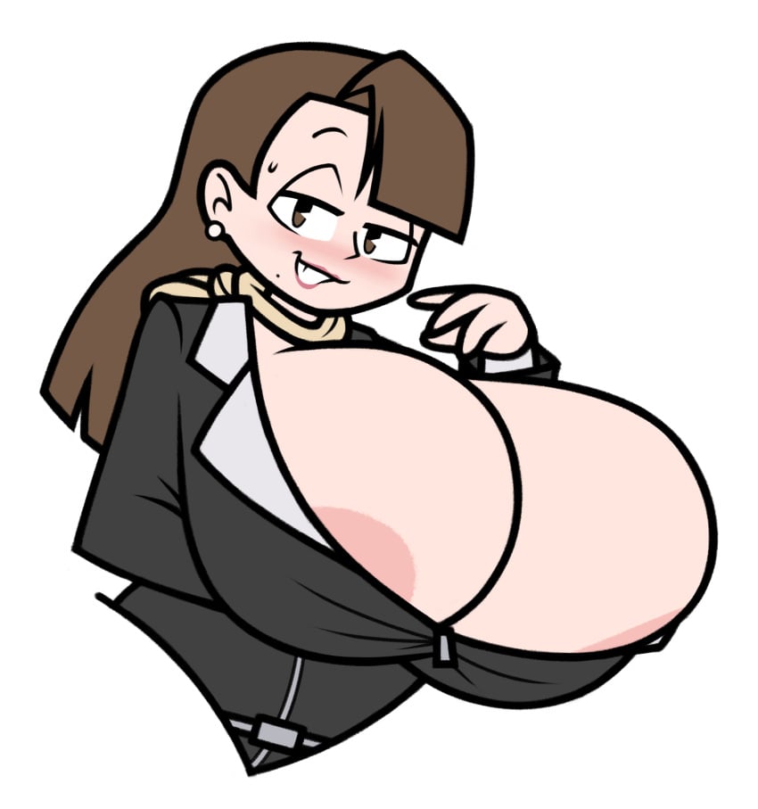 1girls 2d 2d_(artwork) aerolae attorney badge beauty_mark bedroom_eyes big_breasts blush blush blushing_at_viewer blushing_female boobjob breasts breasts breasts breasts_bigger_than_head brown_eyes brown_hair brown_hair business_suit capcom cartoony clothed clothed_female color colored digital_media_(artwork) earring earrings ejaculation ejaculation_between_breasts female flat_colors fully_clothed gyakuten_saiban gyakuten_saiban hi_res high_resolution highres huge_breasts jinnsart large_breasts lawyer light-skinned_female light_skin lipstick mia_fey no_background no_shading pac-man_eyes pov scarf sheepish sheepish_grin solo_female sweat sweatdrop sweating tagme tight_clothing tight_dress tight_suit white_background