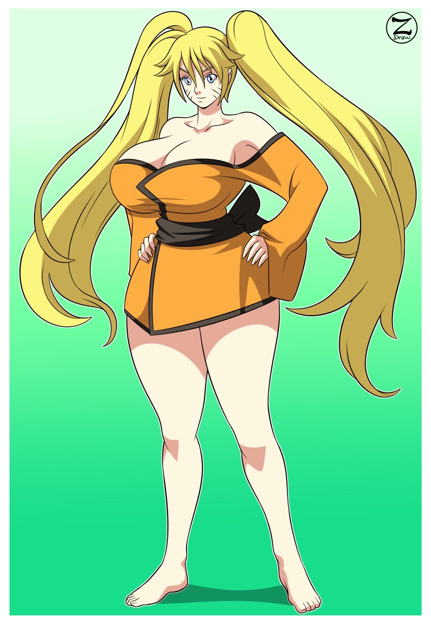 1girls asian_clothing bare_legs bare_shoulders barefoot bbw big_breasts bimbo blonde_hair blue_eyes boruto:_naruto_next_generations busty chubby chubby_female cleavage curvaceous curvy curvy_figure dress facial_markings feet female female_focus female_only gender_transformation genderswap_(mtf) hand_on_hip huge_breasts kimono large_breasts legs long_hair naruko naruto naruto_(series) no_bra pale-skinned_female pale_skin pinup pose posing rule_63 sexy_no_jutsu short_dress shounen_jump skimpy skimpy_clothes solo solo_female solo_focus standing thick_thighs thighs tied_hair toes twintails uzumaki_naruto very_long_hair voluptuous whisker_markings whiskers wide_hips yellow_hair zafirydraw