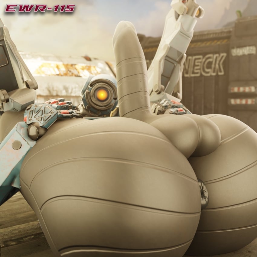 3d anus apex_legends ewr-115 genitals hi_res looking_at_viewer lying machine male male_only on_back pathfinder_(apex_legends) penis presenting presenting_anus presenting_balls presenting_penis robot