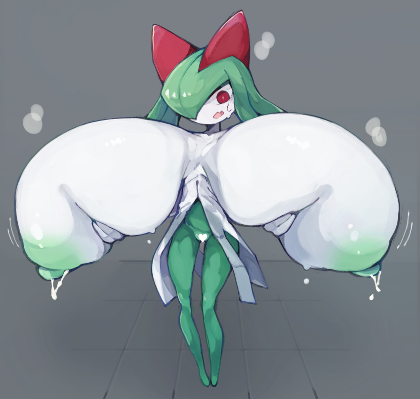 <3_censor absurd_res areola big_areola big_breasts big_nipples bodily_fluids breast_grab breasts breasts_apart censored clothing fangs featureless_feet female female_kirlia floor glistening glistening_breasts glistening_hair green_areola green_body green_hair green_nipples green_skin grey_background grey_floor hair hand_on_breast hand_on_own_breast heart hi_res holding_breast huge_areola huge_breasts huge_nipples hyper hyper_breasts kemomoz kirlia lactating lactation looking_at_breasts looking_at_own_breasts looking_at_self looking_down milk motion_lines multicolored_body multicolored_skin nintendo nipples nude open_mouth pokémon_(species) pokemon pokemon_(species) pokemon_rse pseudo_clothing pupils red_eyes sagging_breasts short_hair simple_background solo standing steam sweat sweatdrop tile tile_floor two_tone_body two_tone_skin video_games white_body white_pupils white_skin