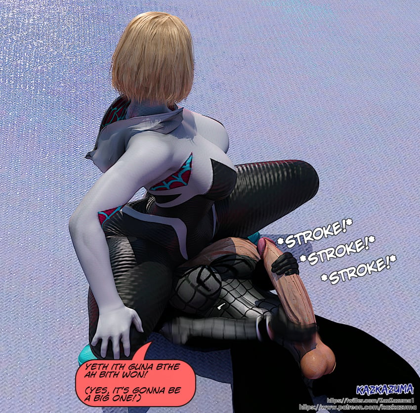 3d big_ass big_penis blonde_hair cindy_moon dark_hair daz3d daz_studio facesitting futa_on_futa futa_only futanari gwen_stacy kazkazuma large_ass large_penis long_penis marvel mask masked masturbation silk_(marvel) spider-gwen spider-man_(series) thick_thighs