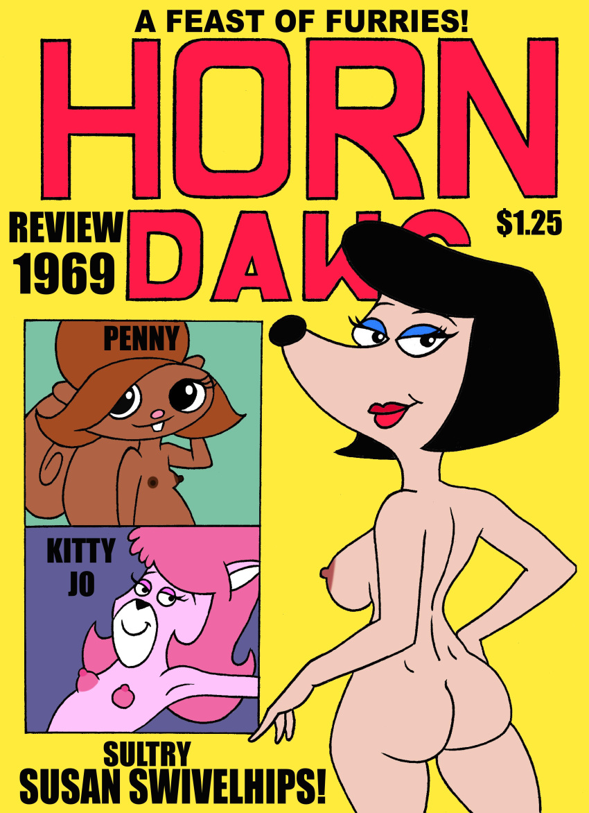 3girls agent_penny anthro canine cattanooga_cats english_text feline female_only furry hanna-barbera kitty_jo nude penny_squirrel secret_squirrel_show squirrel susan_swivelhip the_hoppity_hooper_show toonytease