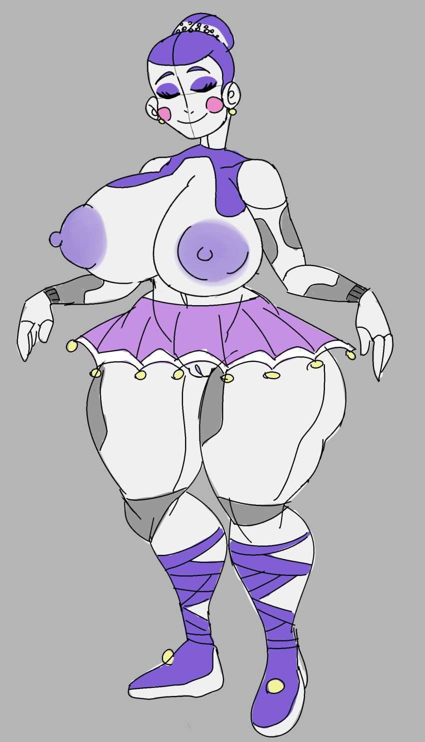 1girls animatronic ballora ballora_(fnafsl) belly_button big_ass big_breasts big_butt big_nipples closed_eyes colored cumlord cumlord_(artist) enormous_breasts enormous_thighs female female_focus female_only five_nights_at_freddy's five_nights_at_freddy's:_sister_location fnaf just_coffee nipples no_bra no_humans no_panties pussy pussy_peek robot robot_girl robot_humanoid simple_background skirt thick thick_ass thick_legs thick_thighs vagina